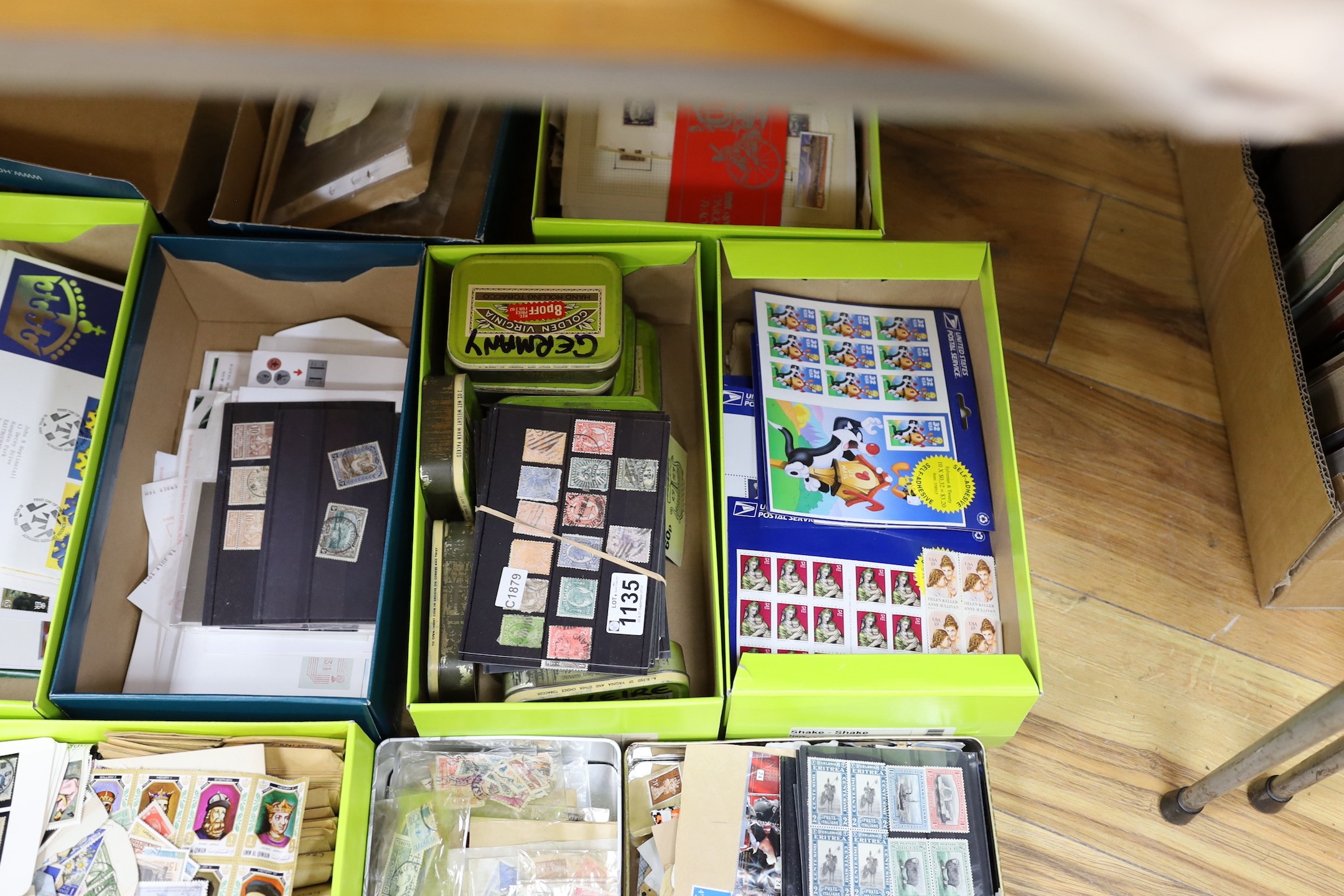 A collection of loose stamps